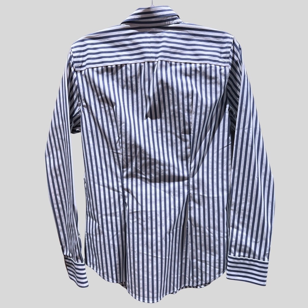 Ralph Lauren Navy and White Striped Button Down Shirt - Picture 2 of 4